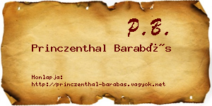 Princzenthal Barabás névjegykártya